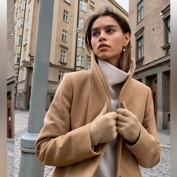 Aritzia Wilfred Cocoon Camel Wool Italy Coat - Picture 2 of 11